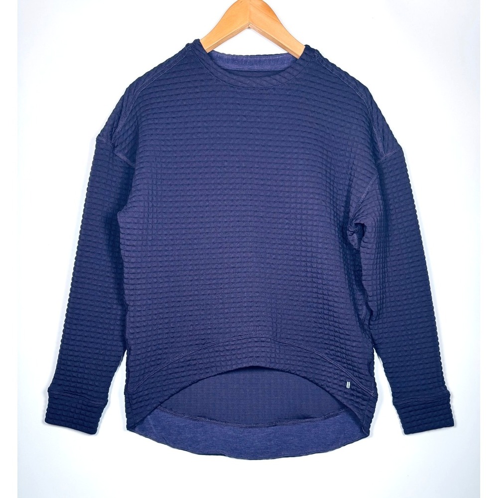 NOBULL Sweatshirt Womens XS Purple Textured Quilted Waffle Long Sleeve Pullover
